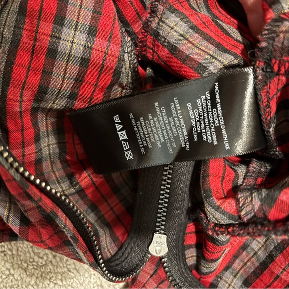 Urban Outfitters Red and Gray Plaid Shirt small - Picture 4 of 5